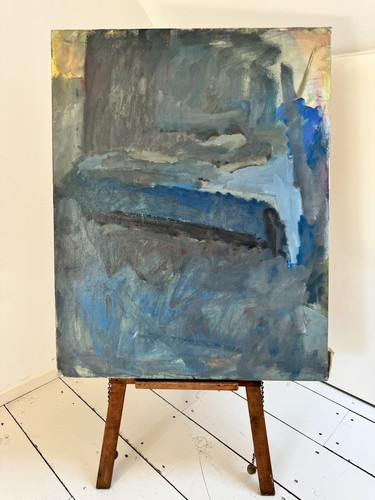 Mid century oil - on, canvas