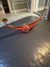 Vintage Glass Gondola Ornament Hand Blown Spun Boat Gondolier Collectible