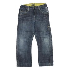HENLEYS Boys Regular Fit Blue Denim Jeans W28 L25 Zip Cotton Blend