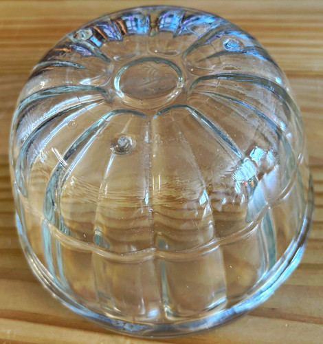 Vintage clear glass round - glass,