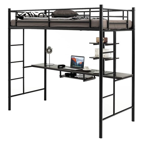 Metal bunk bed frame high - bed,