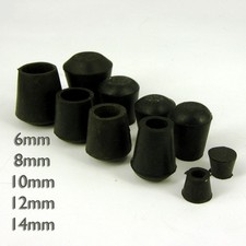 Round Black Rubber, Chair Table Feet Pipe Tubing End  Cover Caps6 to 14 mm