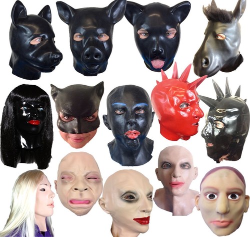 Rubber fetish mask hoods - rubber,