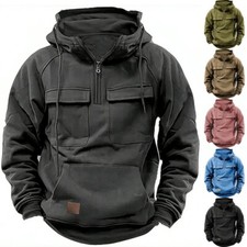 Mens Cargo Hoodies Tops Combat