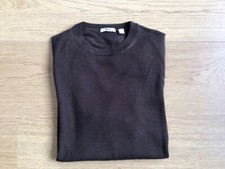 Gents Uniqlo Brown 100% Merino Wool Round Neck Jumper - Size XSmall