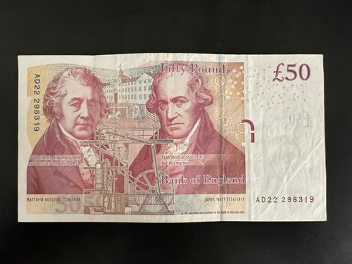 Old fifty pound note - old,