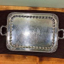 LARGE Silver On Copper Footed