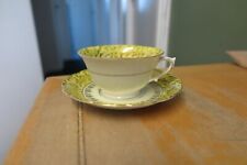 VINTAGE BEAUTIFUL YELLOW & GOLD BONE CHINA CUP & SAUCER - CZECHO SLOVAKIA