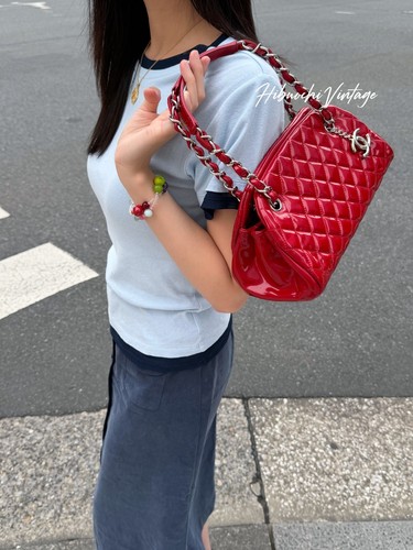 Chanel matelasse patent red - chanel,