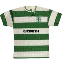 Celtic FC Shirt Score Draw Retro 1980s CR Smith S/S Football Jersey Size S