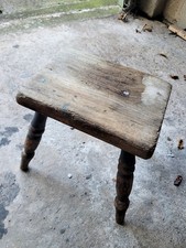 Handmade Small Wooden Step Stool Vintage. Rustic. Four Legs.