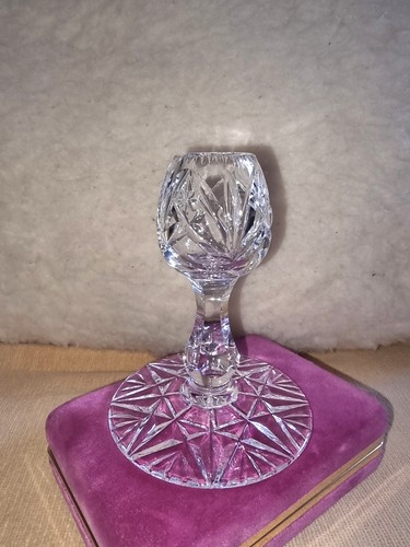 Heavy cut crystal candlestick - cut,