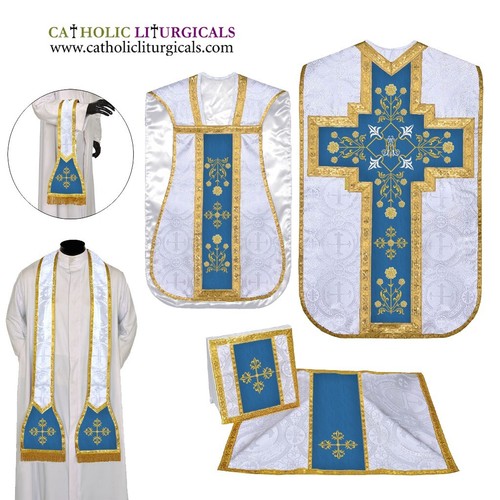 Metallic silver roman - roman, chasuble