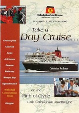 Caledonian Macbrayne 2000 Firth of Clyde Cruise programme Largs Ardrossan dinner