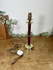 Vintage Brass & Red Table Lamp
