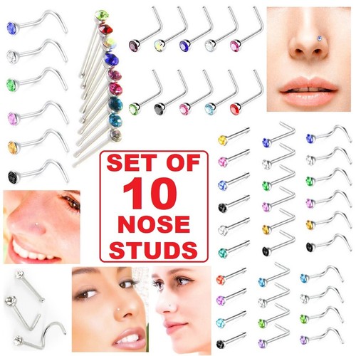 Nose studs surgical steel - 10,