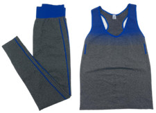 Ladies Vest Top Leggings Set Fitness Womens Workout Yoga Suit Gym Wear Sports