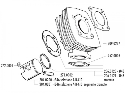 Cylinder gasket set polini - cylinder,