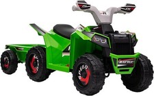 Kids Electric Quad Bike Childrens 6V Ride-On ATV & Trailer 18-36 Months Green