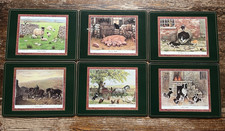 Vtg Set of 6 Placemats by Border Fine Arts James Herriot Series Farm Scene Boxed