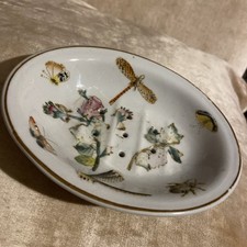 India Jane Ceramic Soap Dish butterfly 🦋 dragonfly  Design VGC 