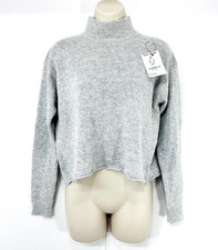 BRANDY MELVILLE Grey Marl Soft Thin Knit Women's Cropped Jumper UK 8 10 S