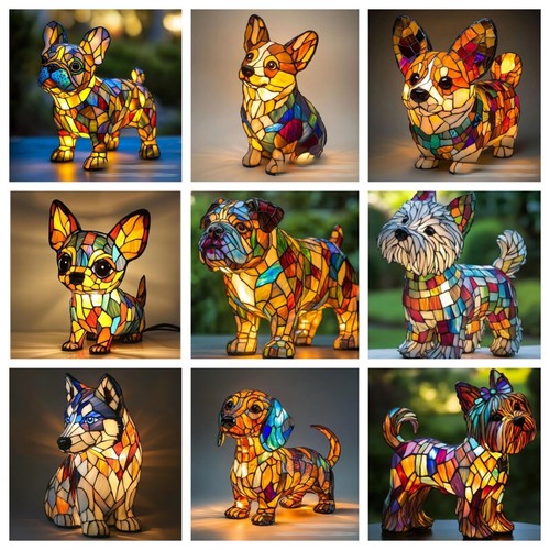 Led dog art - art, resin