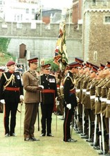 Prince of Wales Inspecting The Royal Regiment of Wales, 1989 : Vintage Postcard