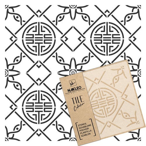 Reusable plastic tile stencil - reusable,