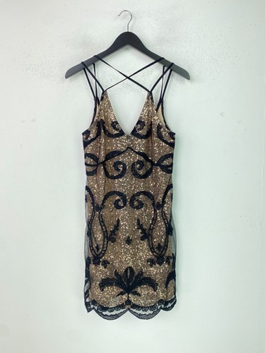 Next gold black sequin lace - gold,