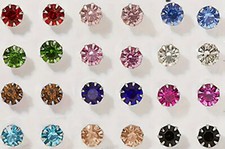 Crystal diamante 8mm stud earrings with stainless steel backs