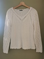 Roman White Scallop V-Neck