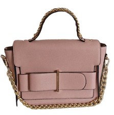 LYDC London Blush Pink Faux Leather Shoulder Bag Gold Chain Strap Medium Size