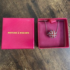 Butler & Wilson Crystal Union Jack Necklace Boxed