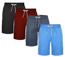 Mens KAM BIG Plain Swim Cargo Shorts Beach Summer Mesh Lined 2-8XL