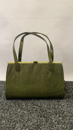 Green faux lizard - green, handbag
