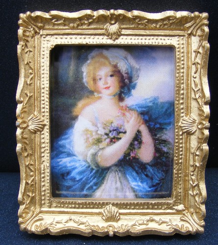 Dolls house lady blue - house,