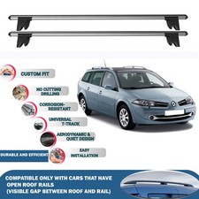 Roof Bars Cross Bars for Renault Megane Estate 2002-2008 Lockable 2X Grey