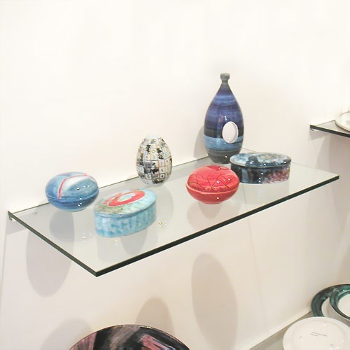 Frosted glass floating shelf - frosted,