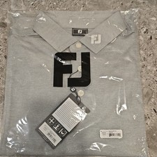 FootJoy Mens Heather Grey Golf Polo Shirt NEW Size Large