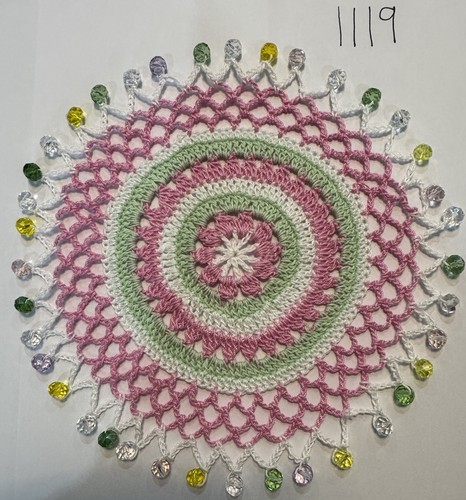Hand made crochet beaded - made,
