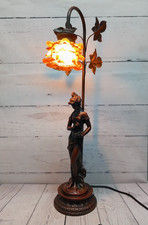 Art Nouveau Bronze style Lamp Tall Lady Figurine Art Deco Resin 25" Tall