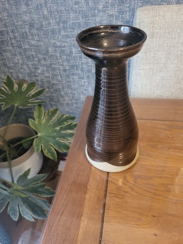 Tall brown handmade - tall, vase