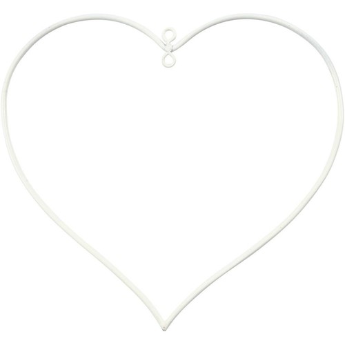 Metal white wire - wire, heart