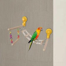 Suction Cup Wooden Perch Toy