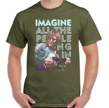 JOHN LENNON T-SHIRT, Imagine Guitar Peace Hippie Psychedelic Tee Top