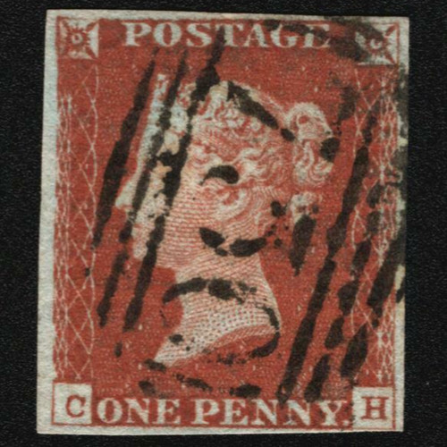 Sg8 red imperf plate - (bs47), 1d