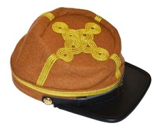 American Civil War Confederate Generals Butternut Wool Kepi Hat Large 58/59cms