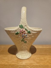 Vintage Crown Devon Garden Path Basket With Textured Surface and Floral Moulding