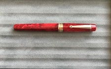 Delta Vintage Ruby Red Fountain Pen - Steel Fine Nib